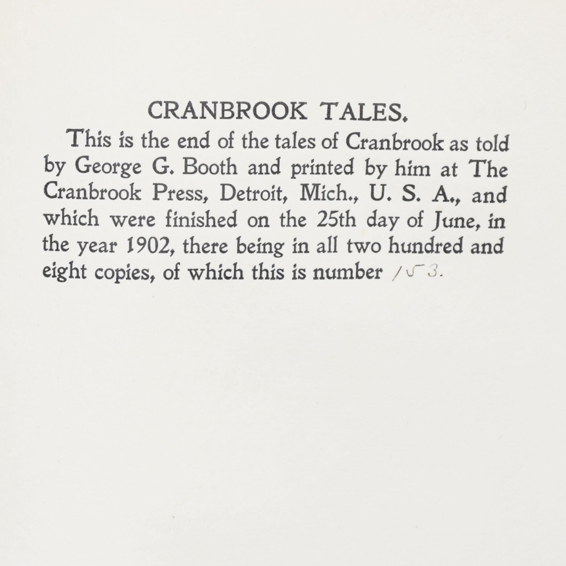 George G. Booth "The Cranbrook Tales" 1902 Limited Edition - Bild 3 aus 4