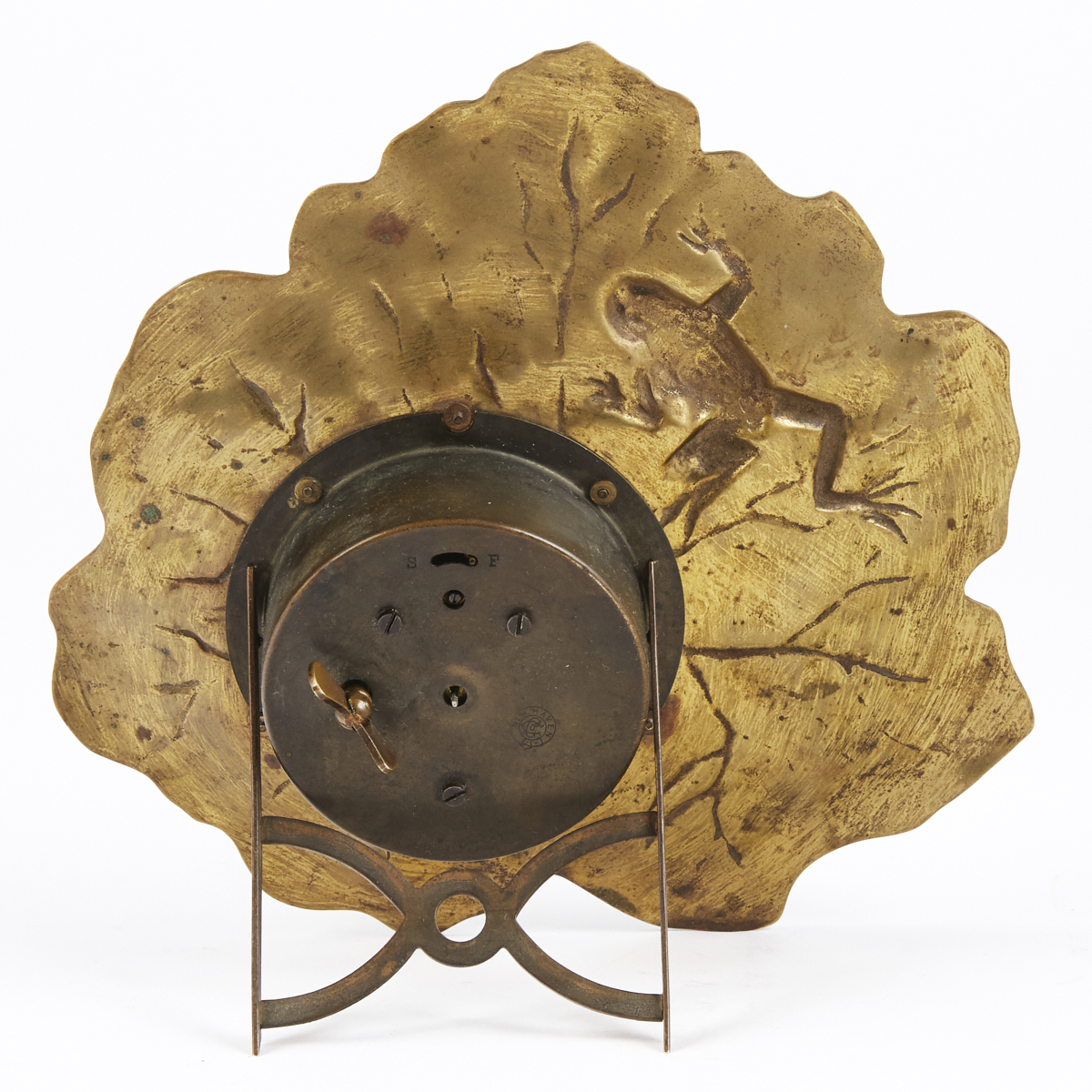 New Haven Clock Co. Lily Pad Frog Metal Clock - Image 3 of 5