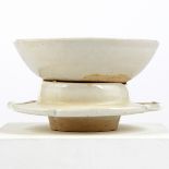 Chinese Song Dynasty White Glazed Bowl & Stand