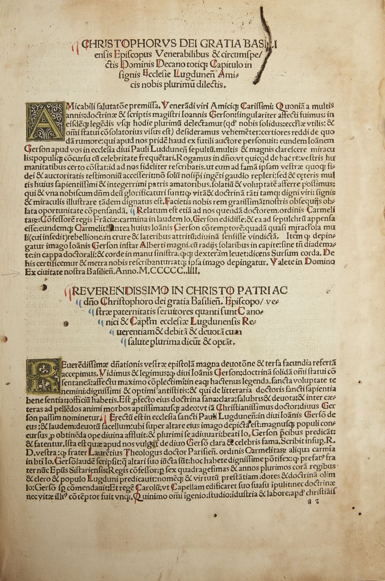 Jean Charlier de Gerson 2 Vol Embossed Vellum ca. 1509 - Bild 3 aus 3