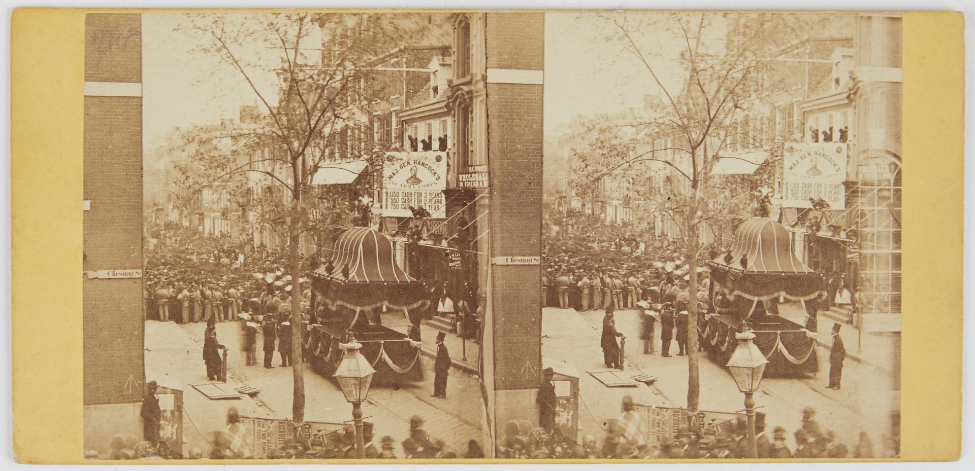 Ridgway Glover Lincoln's Funeral Hearse Stereoview Photograph - Bild 2 aus 3