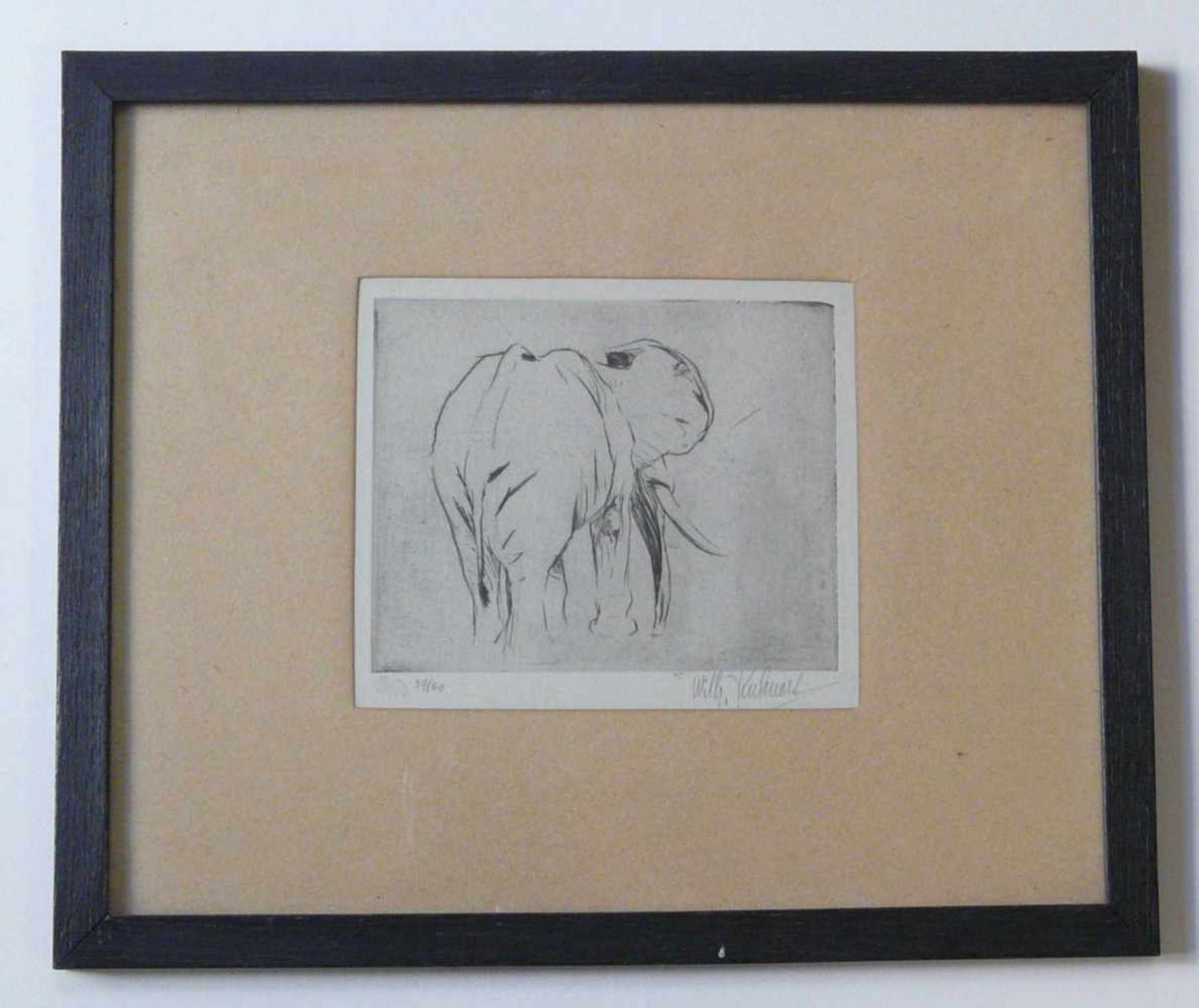 Wilhelm Kuhnert, Schreitender Elefant Wilhelm Kuhnert: Oppeln 1865 - 1926 Flims. Deutscher Tier- und - Bild 2 aus 2