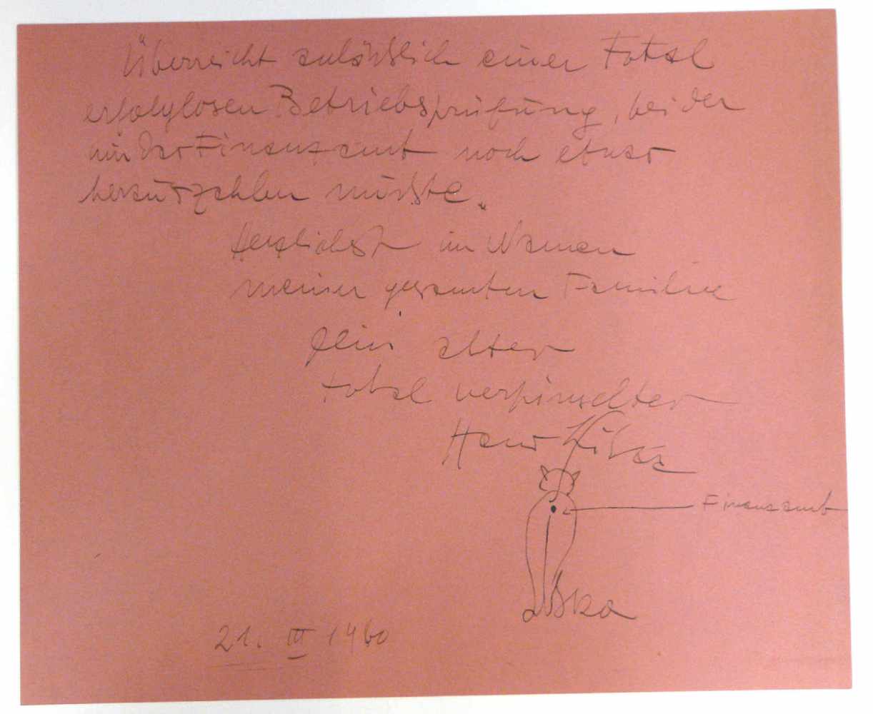 Hans Liska, Ansicht von Salzburg und AutographHans Liska: Wien 1907 - 1983 Scheßlitz/Bamberg. Maler, - Image 2 of 2