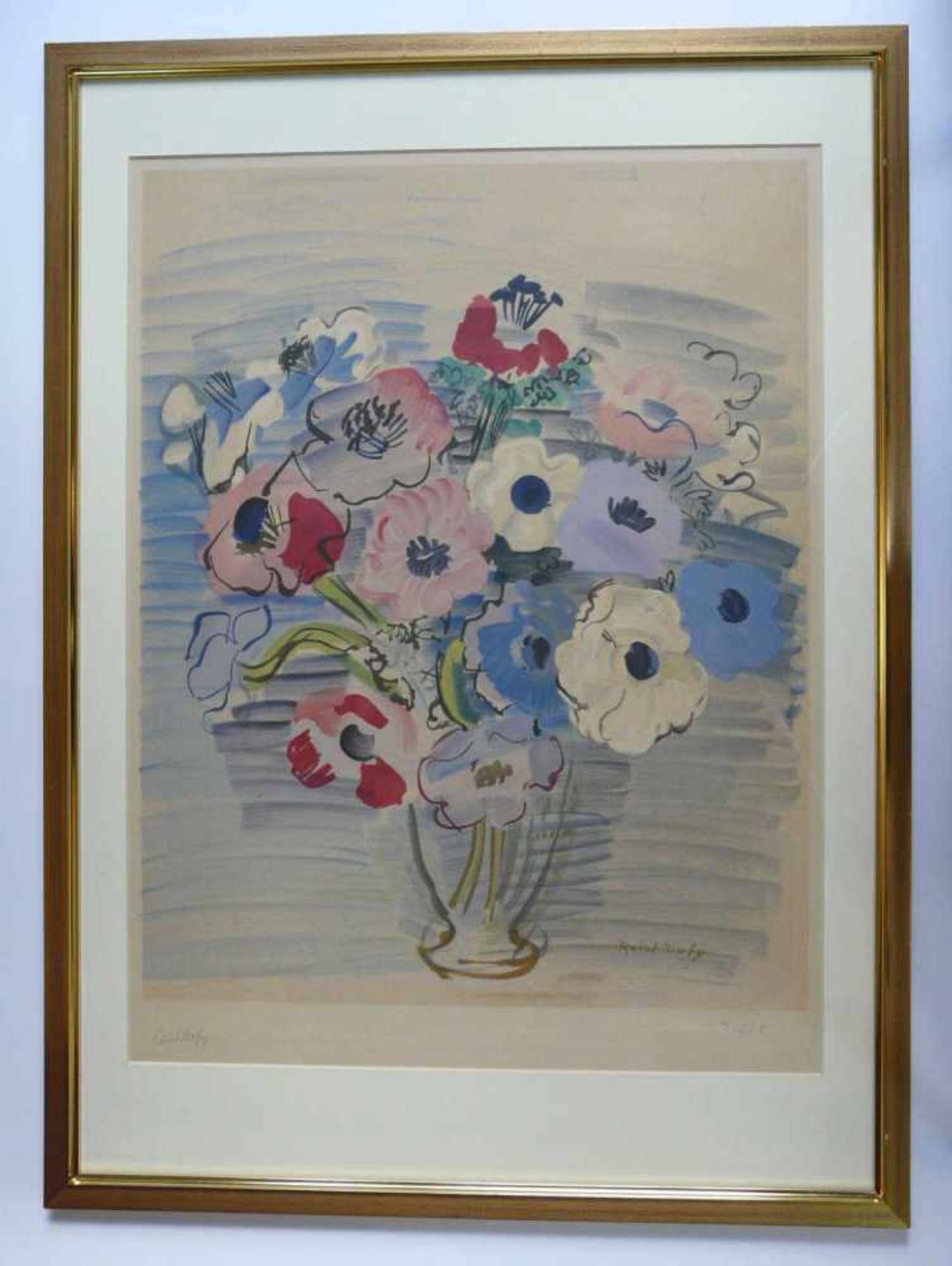Raoul Dufy, Les AnemonesRaoul Dufy: Le Havre 1877 - 1953 Forcalquier. Französischer Maler, Keramiker - Bild 2 aus 2