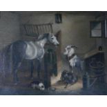 Idyll im Stall mit Ziegen, Pferd und Katze (um 1830)Wohl um 1830. Möglicherweise John Frederick
