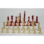 Schachfiguren - Set Nürnberg Vollständiger Satz Schachfiguren, Nürnberg, wohl Elfenbein, 19.