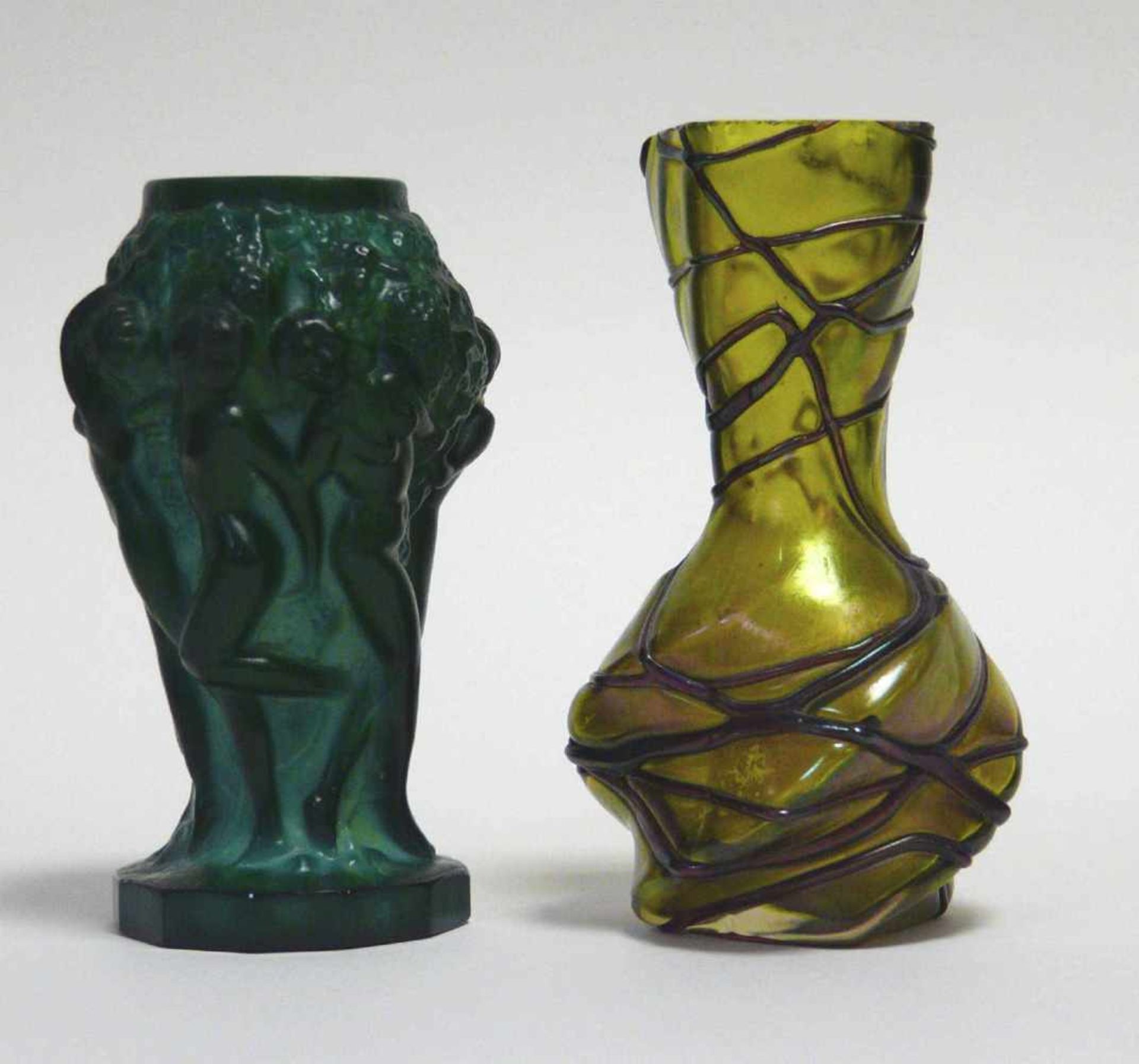 Vase Pallme König und Vase Schlevogt1. Balusterförmige Vase Curt Schlevogt / Gablonz, Entwurf aus - Bild 3 aus 4