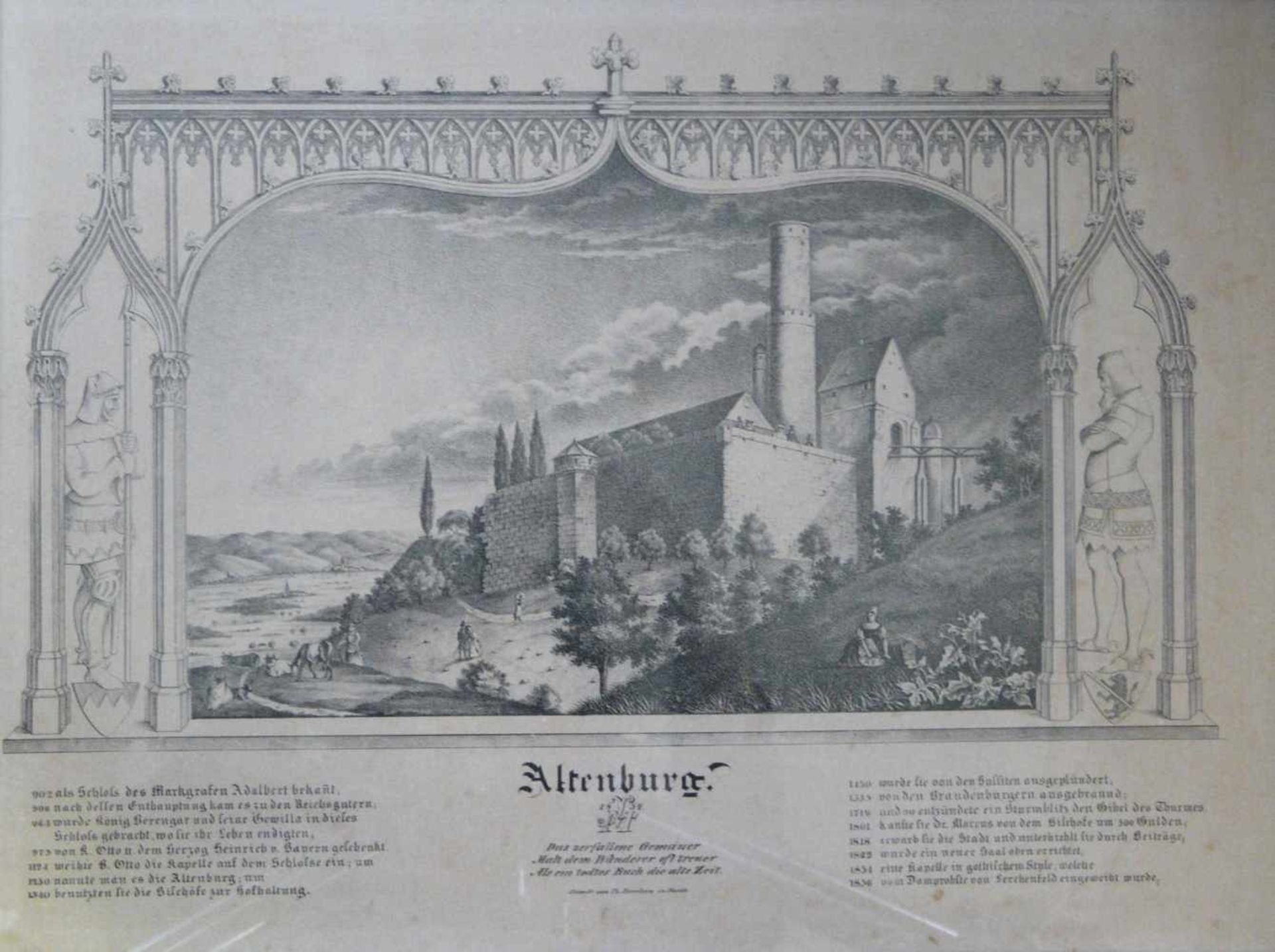 Philipp Herrlein, Die Altenburg zu BambergPhilipp Herrlein: Fürth 1794 - 1850. Lithograph und - Bild 2 aus 2