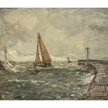 Ernst Kolbe, Hafeneinfahrt bei stürmischer See