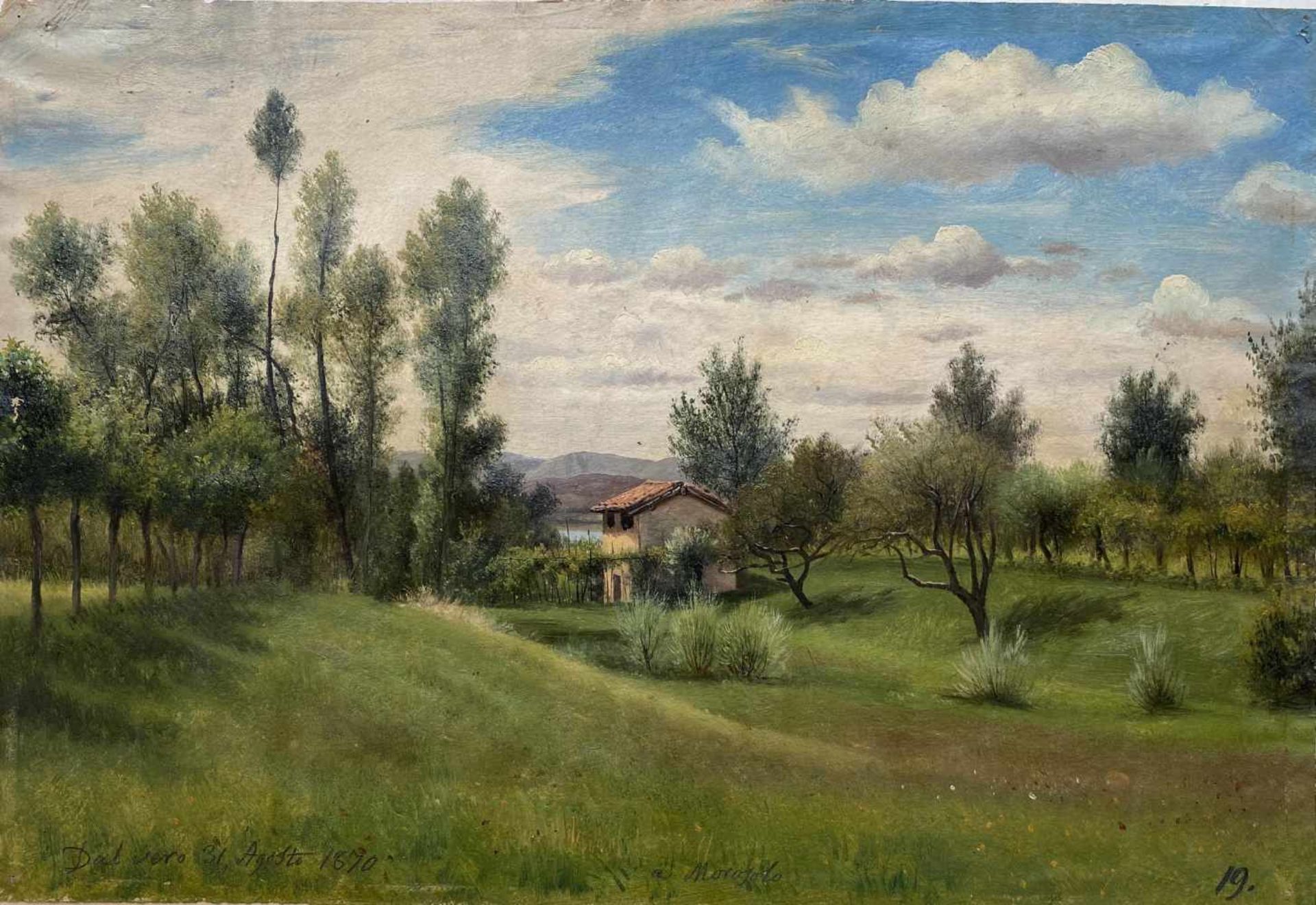 Unbekannter Künstler, Landschaft bei Morosolo in der Lombardei (August 1870)