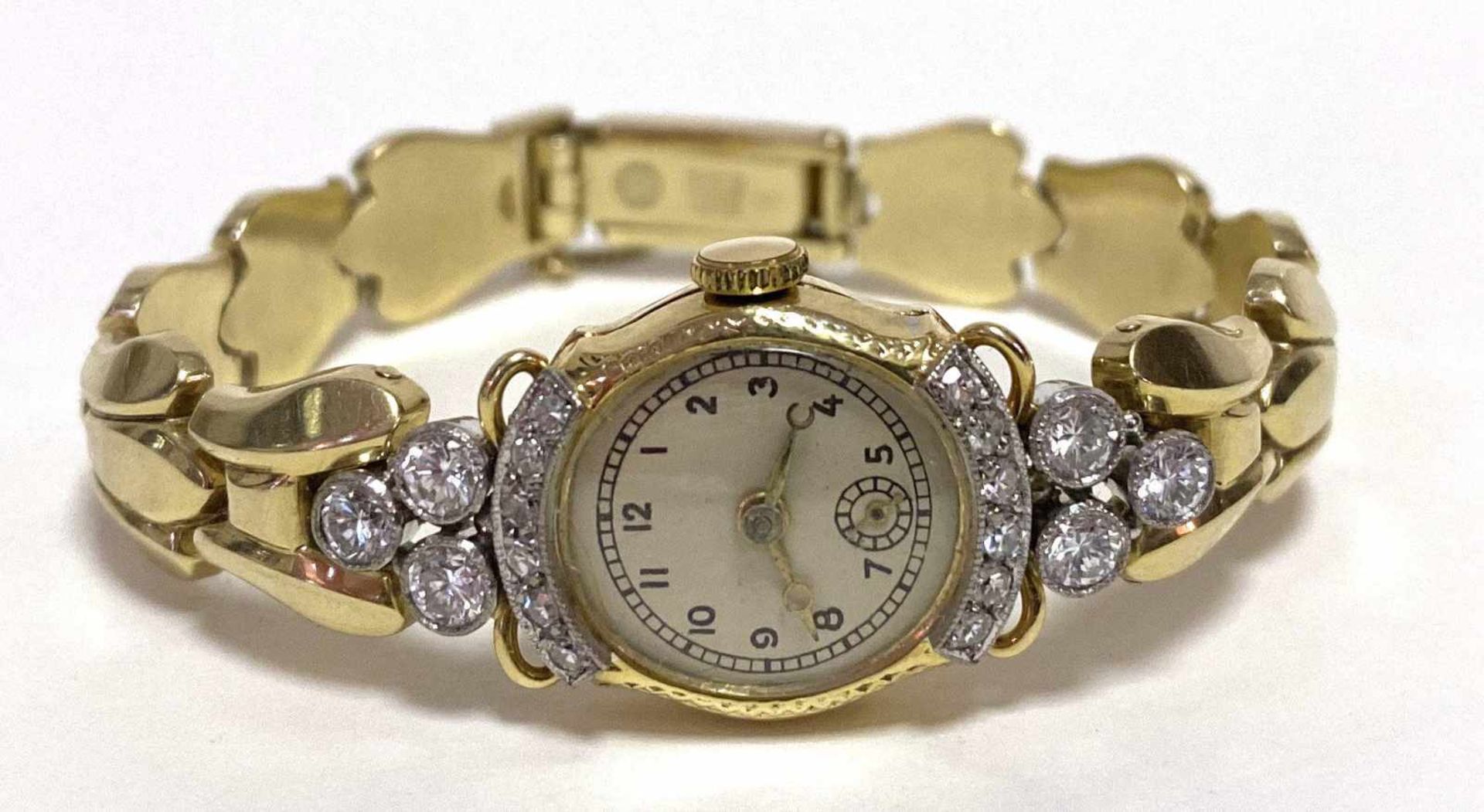 Goldene Damen - Armbanduhr (Hermann Friedrich Bauer attr.)