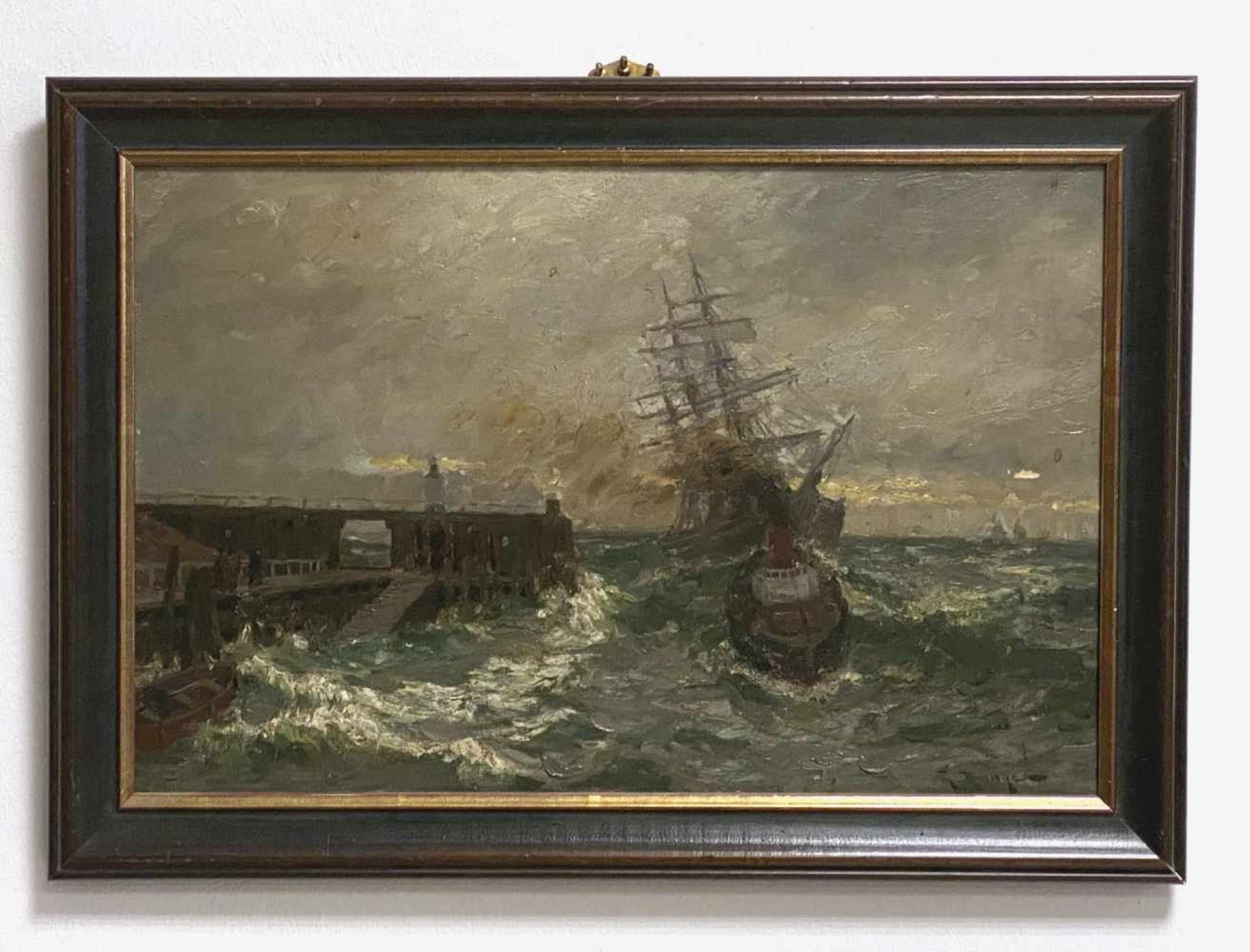 Julius Runge, Der rettende Hafen in stürmischer See - Bild 2 aus 3