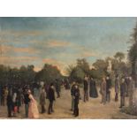 E. Krumm, Flaneure im Park der Villa Borghese in Rom