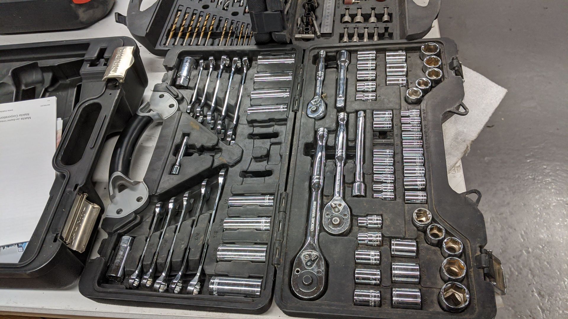 Quantity of assorted drill bits and socket wrench kits in 3 cases Please note, lots 1 - 200 are - Image 2 of 12