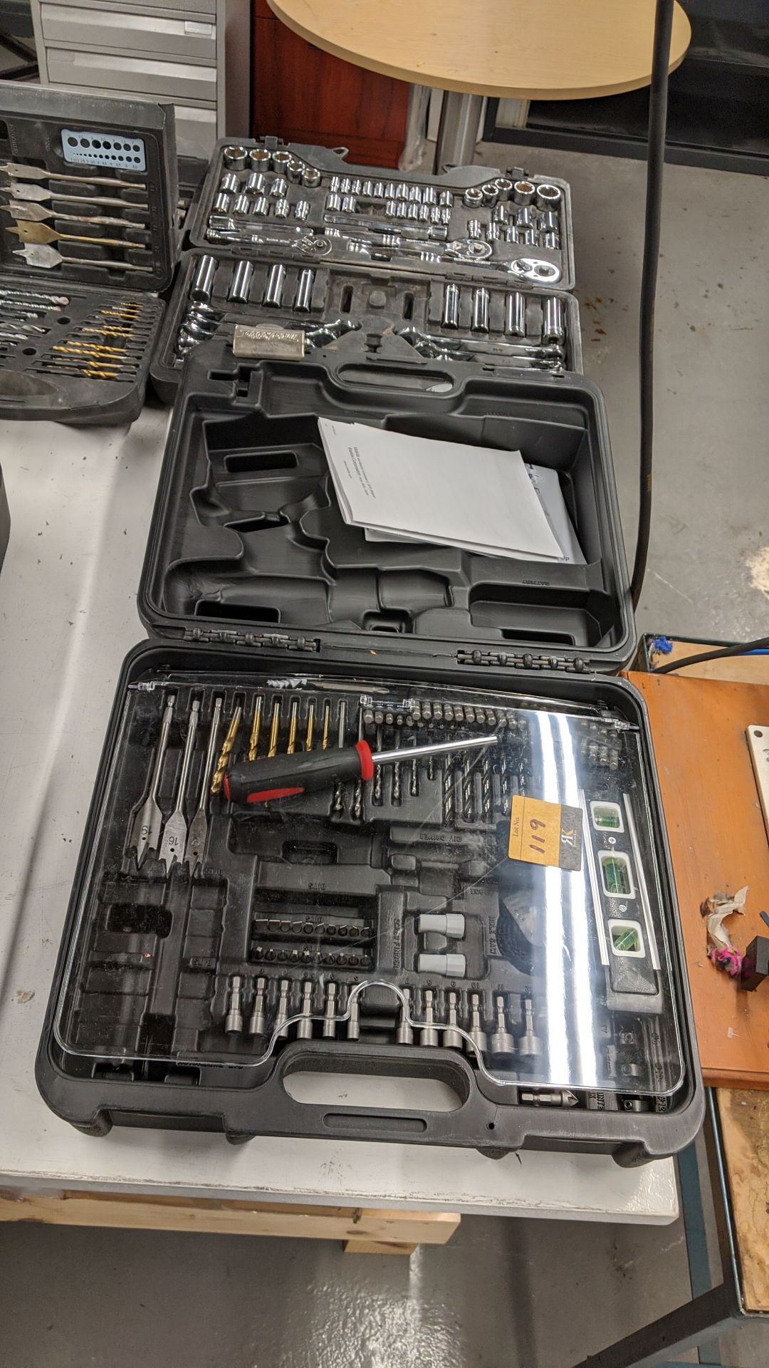 Quantity of assorted drill bits and socket wrench kits in 3 cases Please note, lots 1 - 200 are - Image 12 of 12