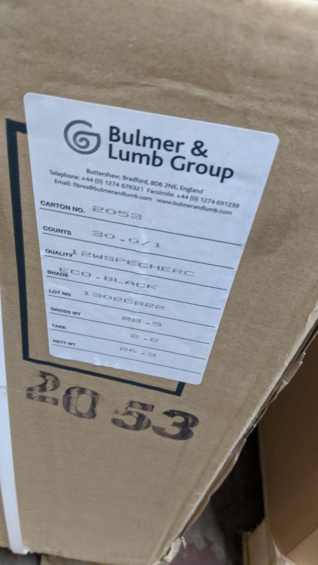 9 boxes of Bulmer & Lumb Group yarn, colour Eco.Black - see photos of labels on boxes for full - Image 7 of 9