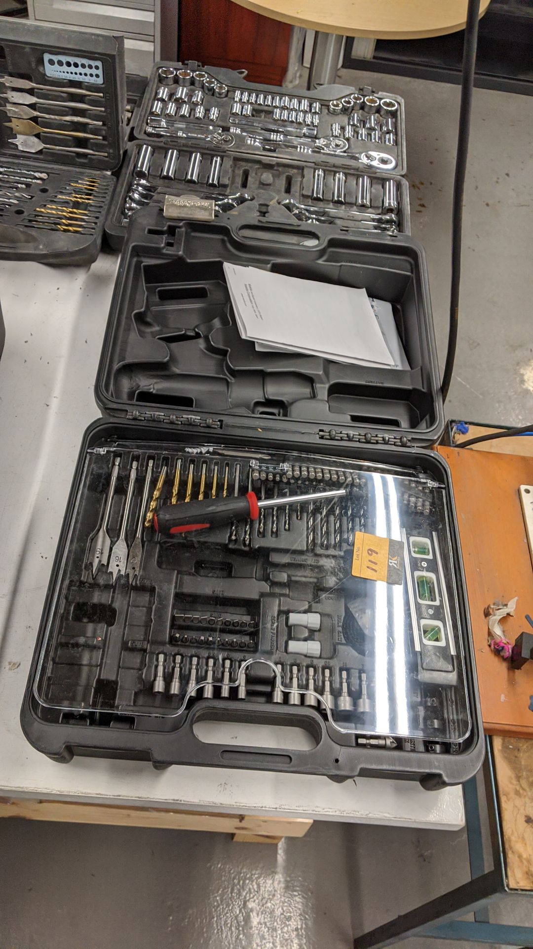 Quantity of assorted drill bits and socket wrench kits in 3 cases Please note, lots 1 - 200 are - Image 11 of 12