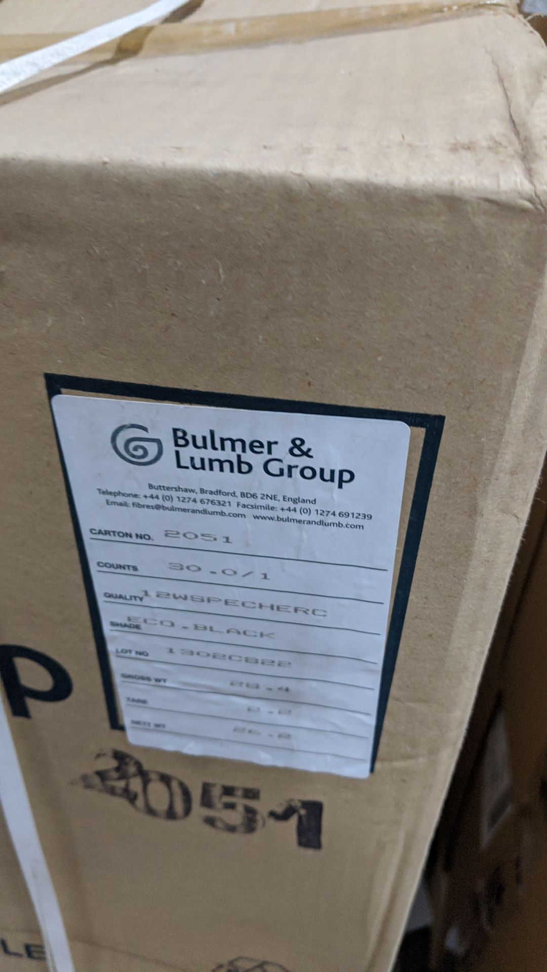9 boxes of Bulmer & Lumb Group yarn, colour Eco.Black - see photos of labels on boxes for full - Image 4 of 9