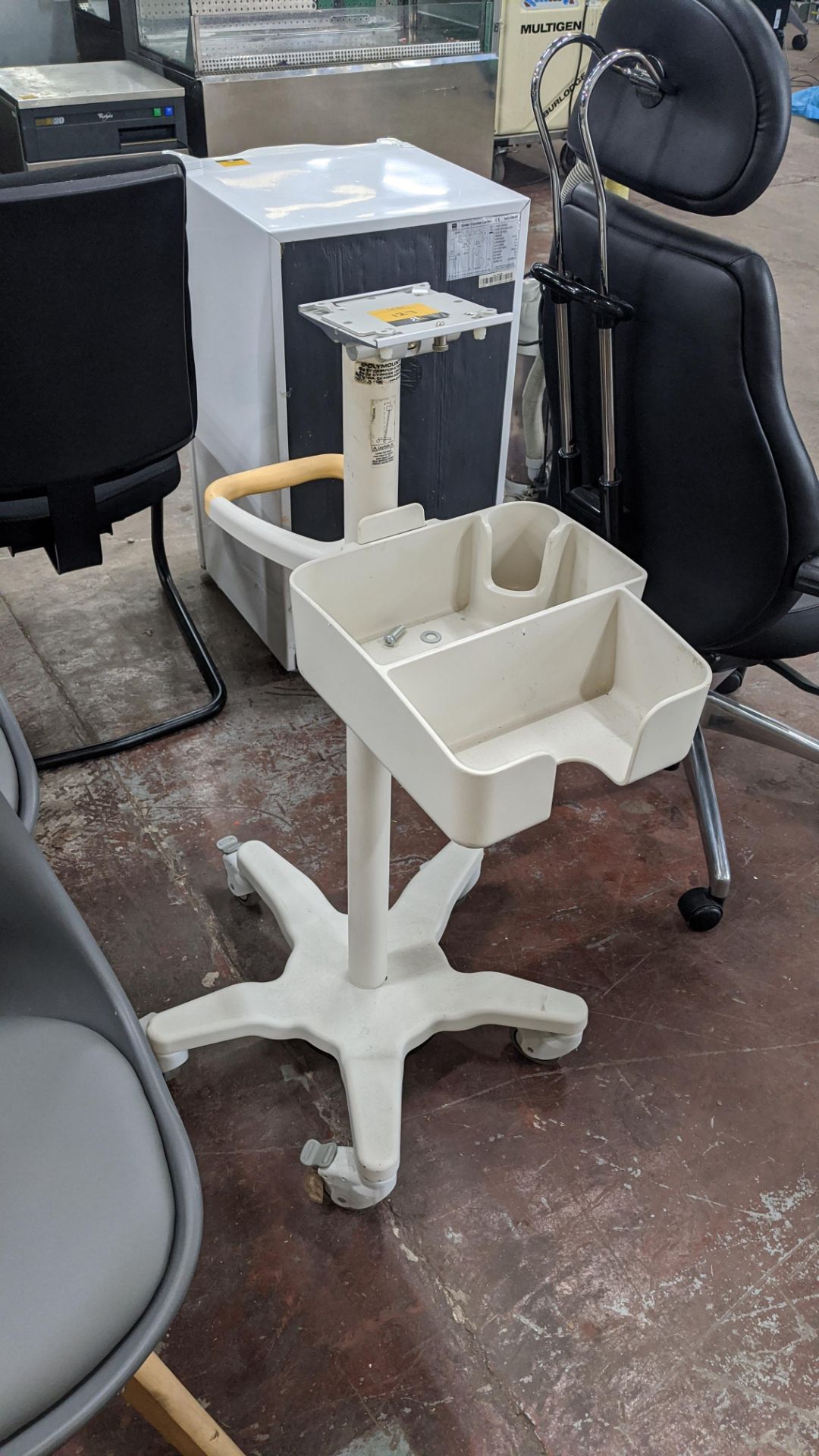 Medical monitor mobile stand. This is one of a small number of lots that comprise the residual