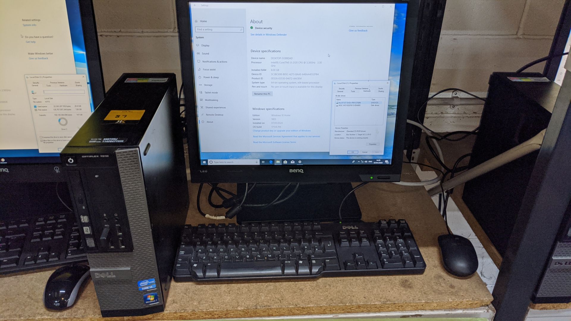 Dell Optiplex 7010 tower computer with Intel Core i3-2120 CPU @ 3.3GHz, 8Gb RAM, 1Tb HDD including - Image 2 of 4