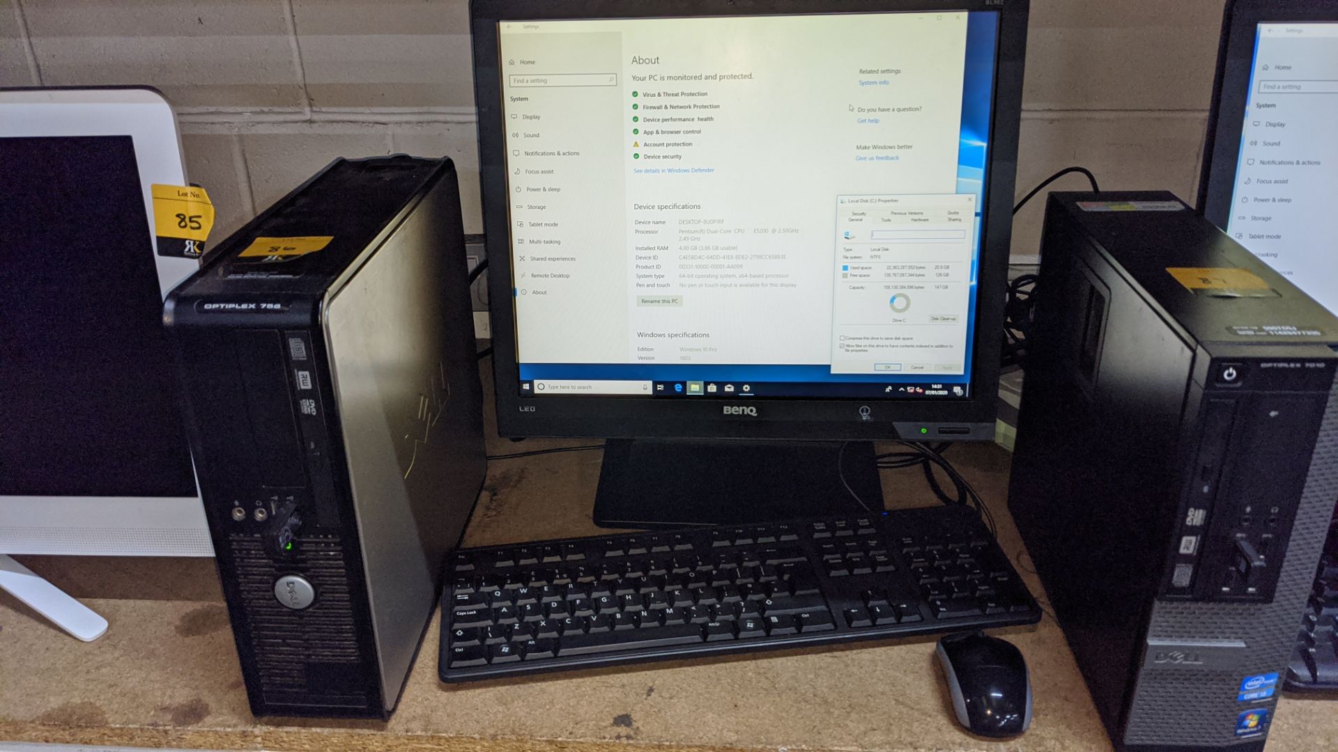 Dell Optiplex 755 desktop computer with Intel Pentium E5200 @ 2.5GHz, 4Gb RAM, 160Gb HDD including