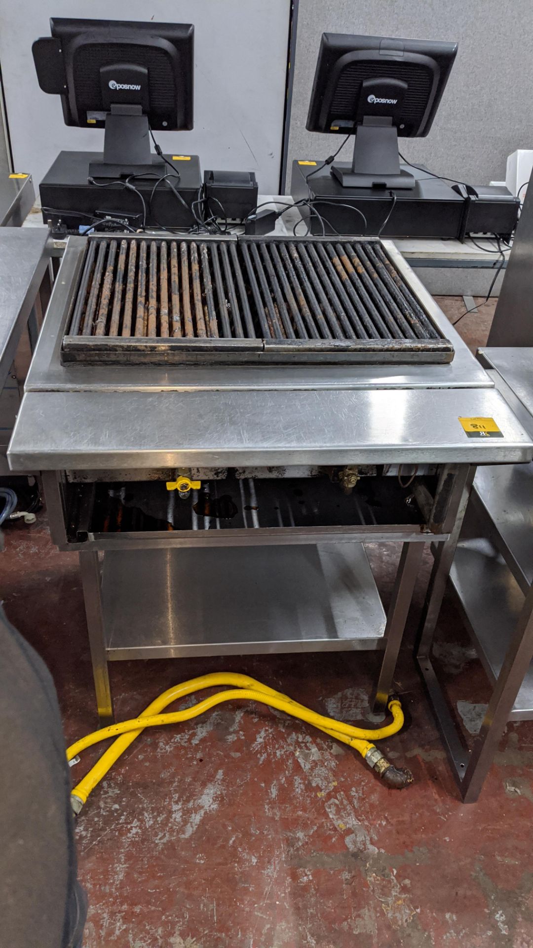 Stainless steel char grill with dedicated stand, includes gas pipe. Lots 808 - 812 are understood to - Image 6 of 6