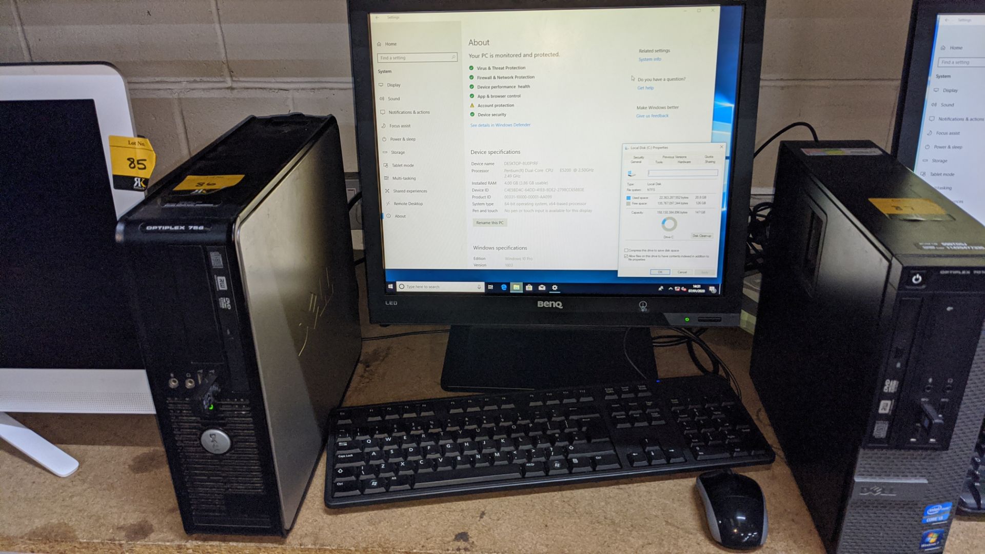 Dell Optiplex 755 desktop computer with Intel Pentium E5200 @ 2.5GHz, 4Gb RAM, 160Gb HDD including - Image 2 of 4