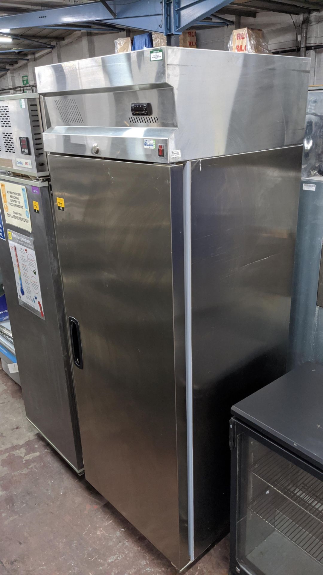 Inomak tall stainless steel mobile commercial freezer - model CB170. NB this unit is lockable, - Image 2 of 4