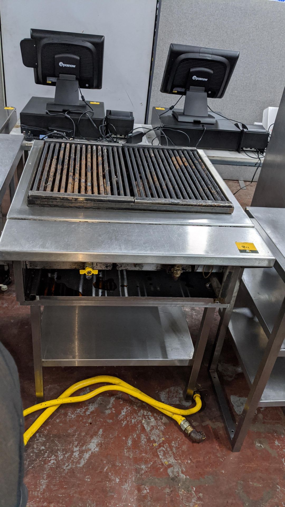 Stainless steel char grill with dedicated stand, includes gas pipe. Lots 808 - 812 are understood to - Image 5 of 6