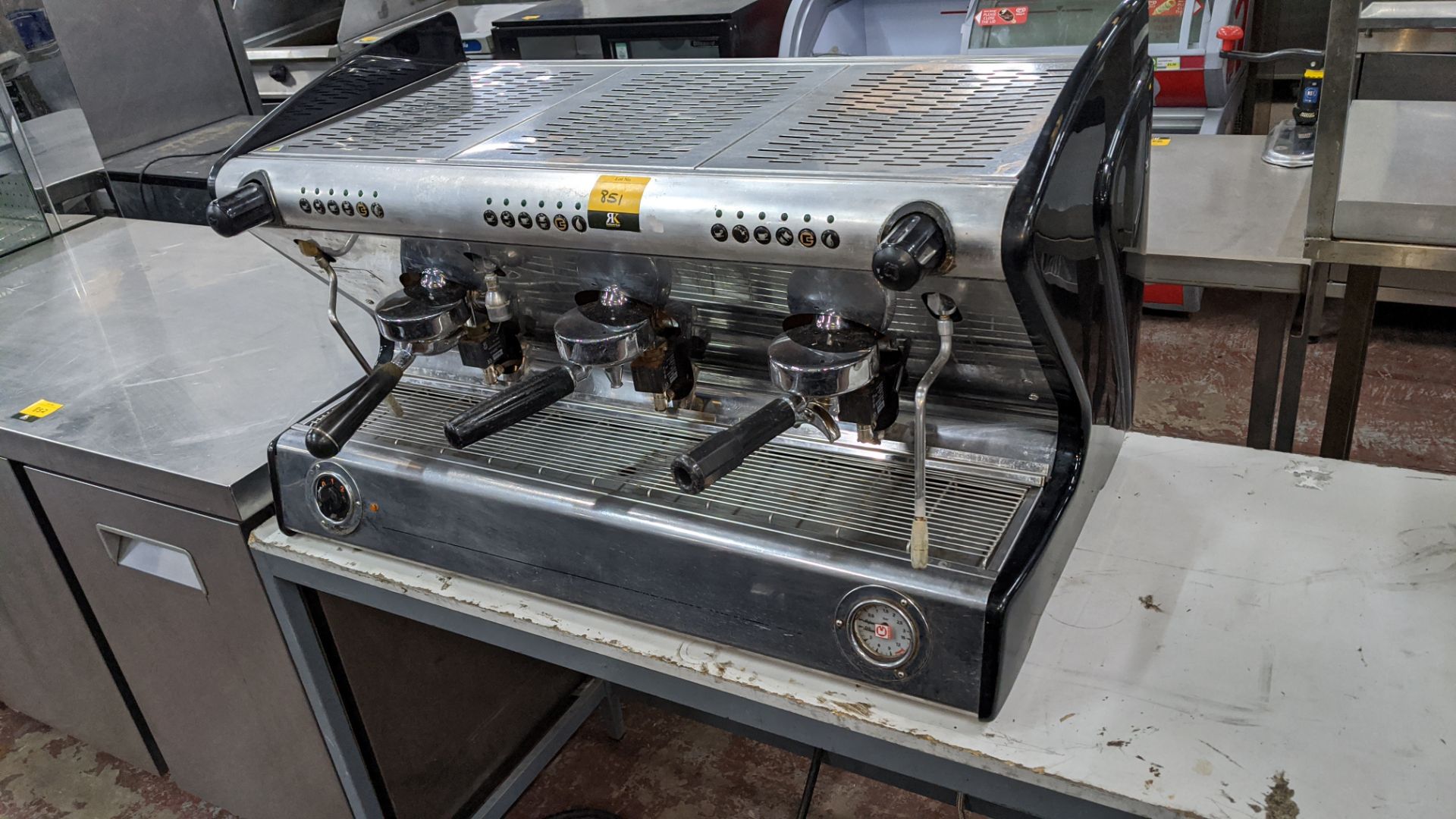 Stainless steel 3 group commercial coffee machine model 5450W. IMPORTANT: Please remember goods