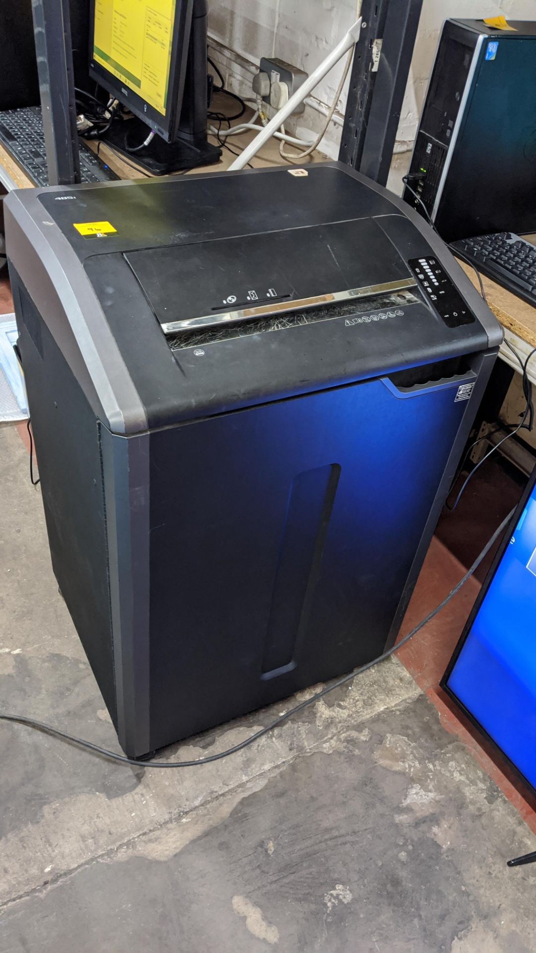 Fellowes very large floorstanding shredder model 485I. Lots 77 - 97 consist of IT equipment and