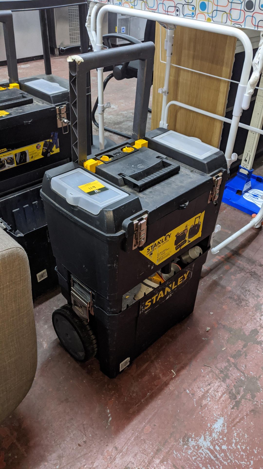 Stanley mobile work centre (tool box) including contents of stains & other items used in furniture - Image 3 of 4