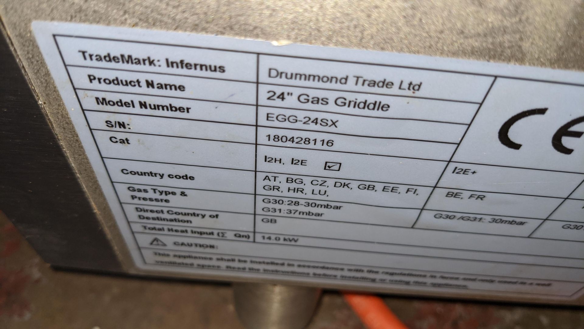 Infernus twin control benchtop 24" gas griddle model no. EGG-24SX. Lots 808 - 812 are understood - Image 5 of 5