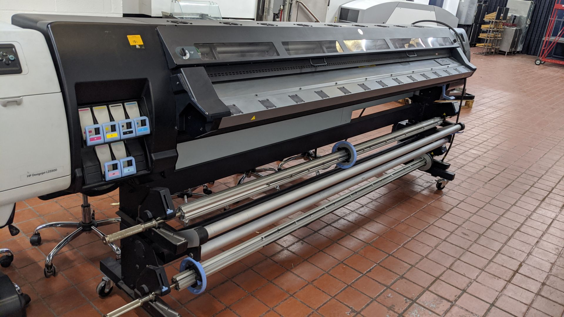 HP DesignJet L28500 latex wide format printer, product number CQ871A (104" capacity). IMPORTANT: - Image 2 of 9