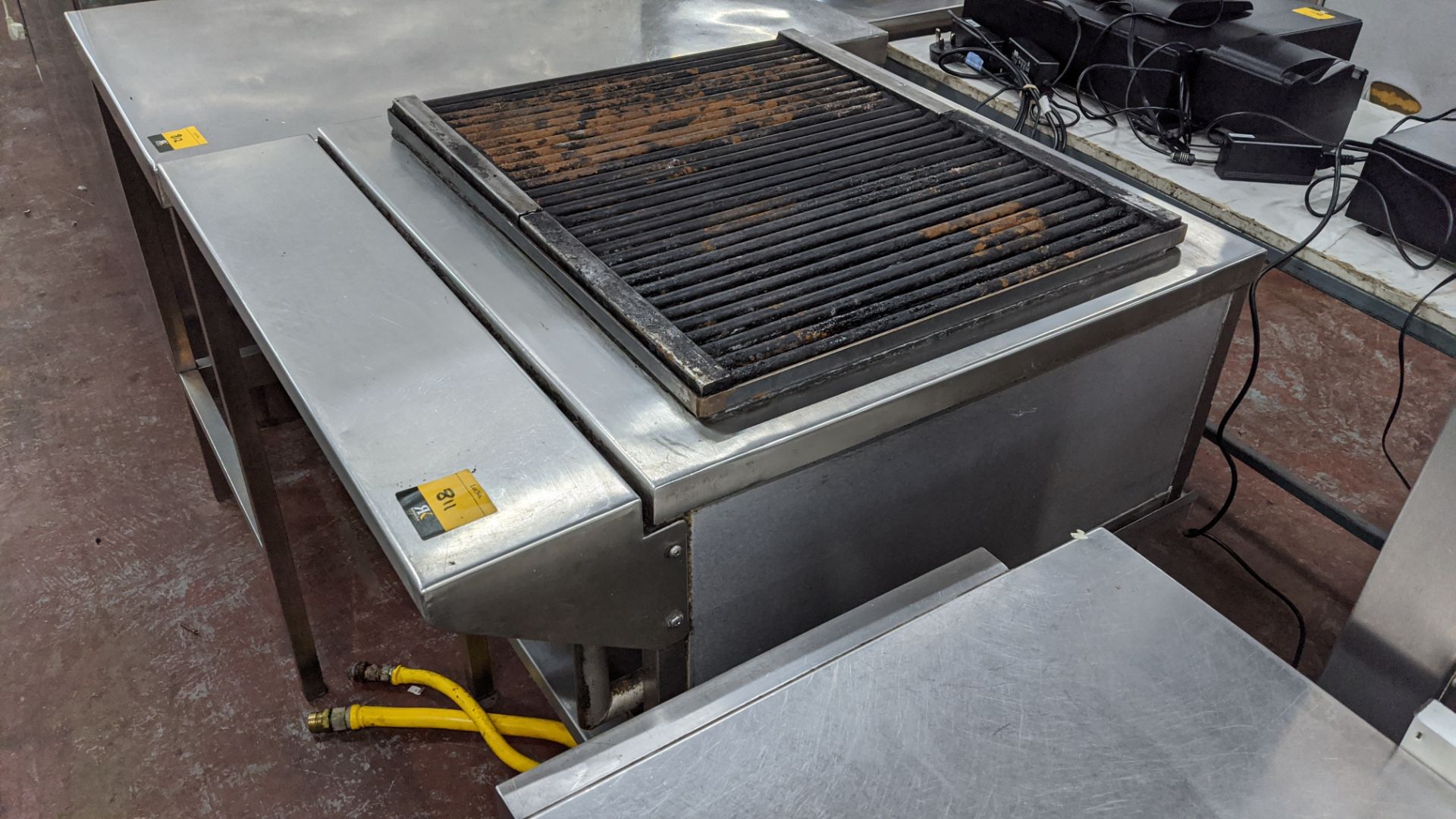 Stainless steel char grill with dedicated stand, includes gas pipe. Lots 808 - 812 are understood to - Image 3 of 6