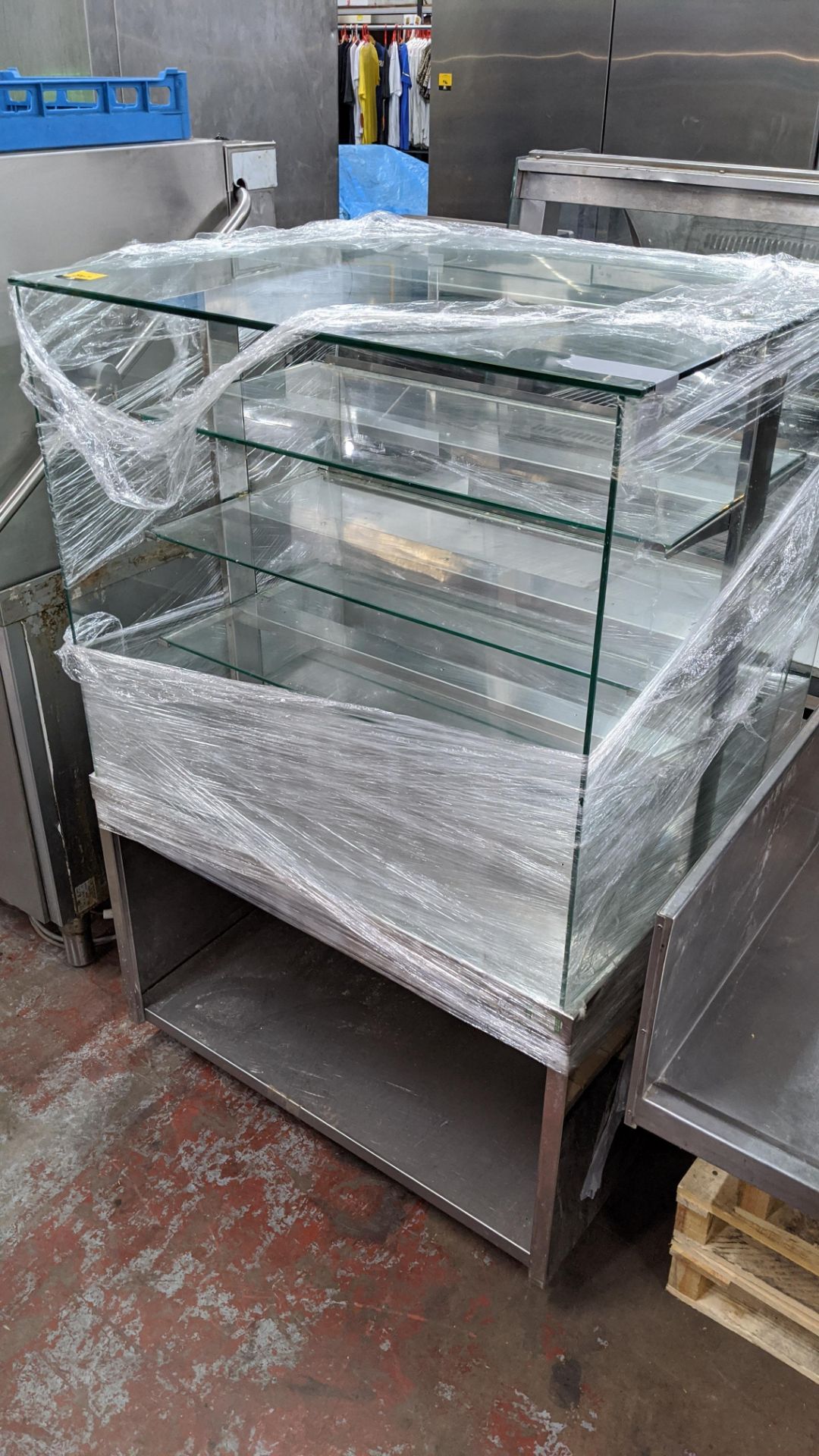 Stainless steel & glass display/serving unit, max external dimensions approximately 900mm x 670mm - Image 2 of 5