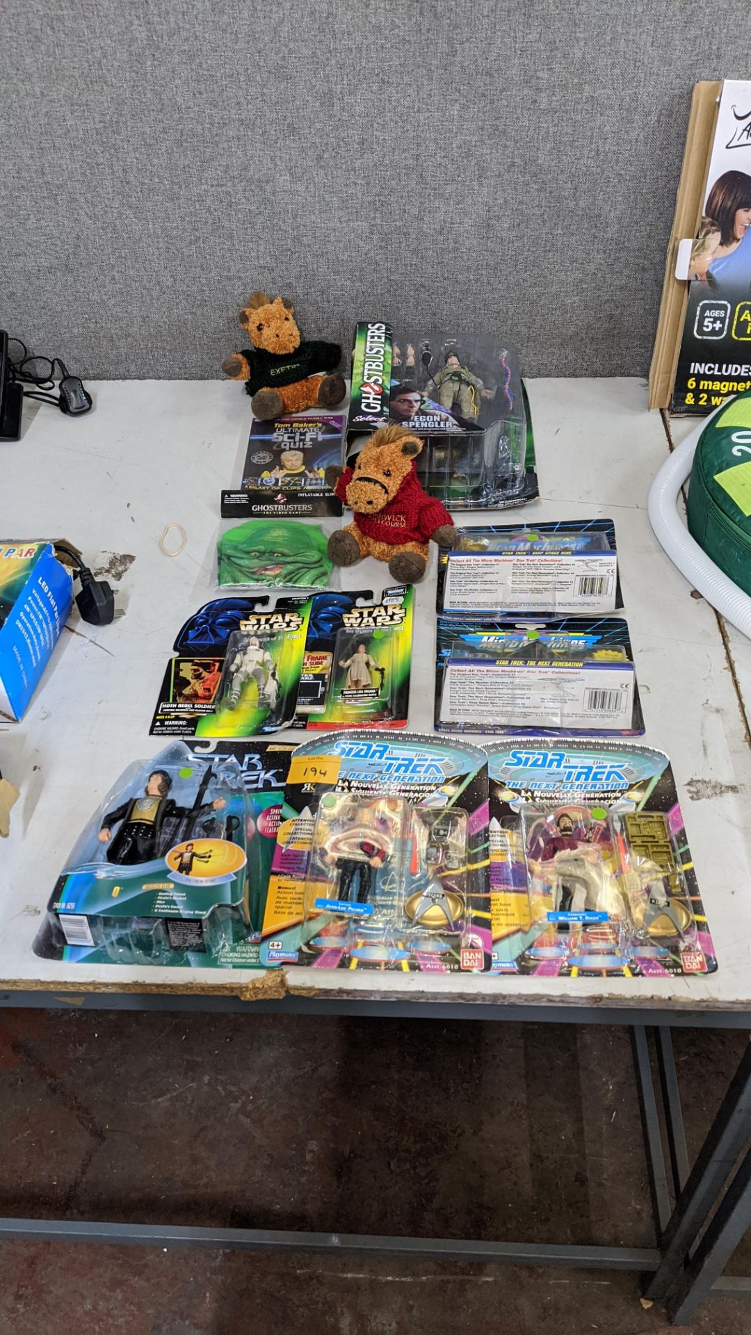 Mixed toy lot comprising Star Trek & Star Wars figures plus micro machines, soft toys & more. This