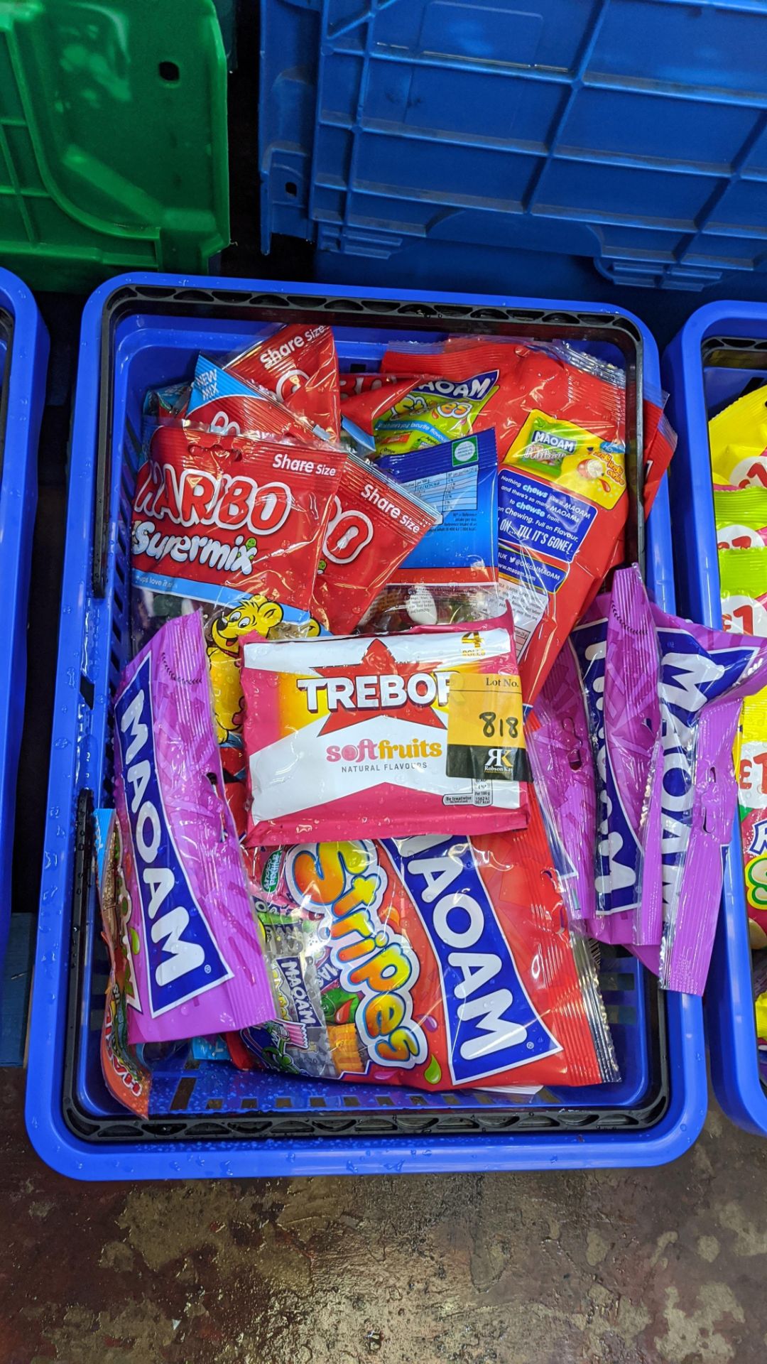 Contents of a crate of assorted confectionery . IMPORTANT – DO NOT BID BEFORE READING THE