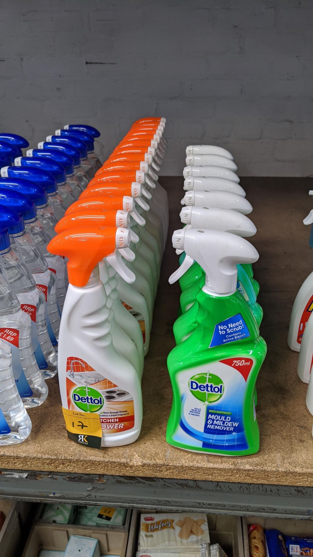 21 off bottles of Dettol product comprising 440ml bottles of Kitchen Power & 750ml bottles of