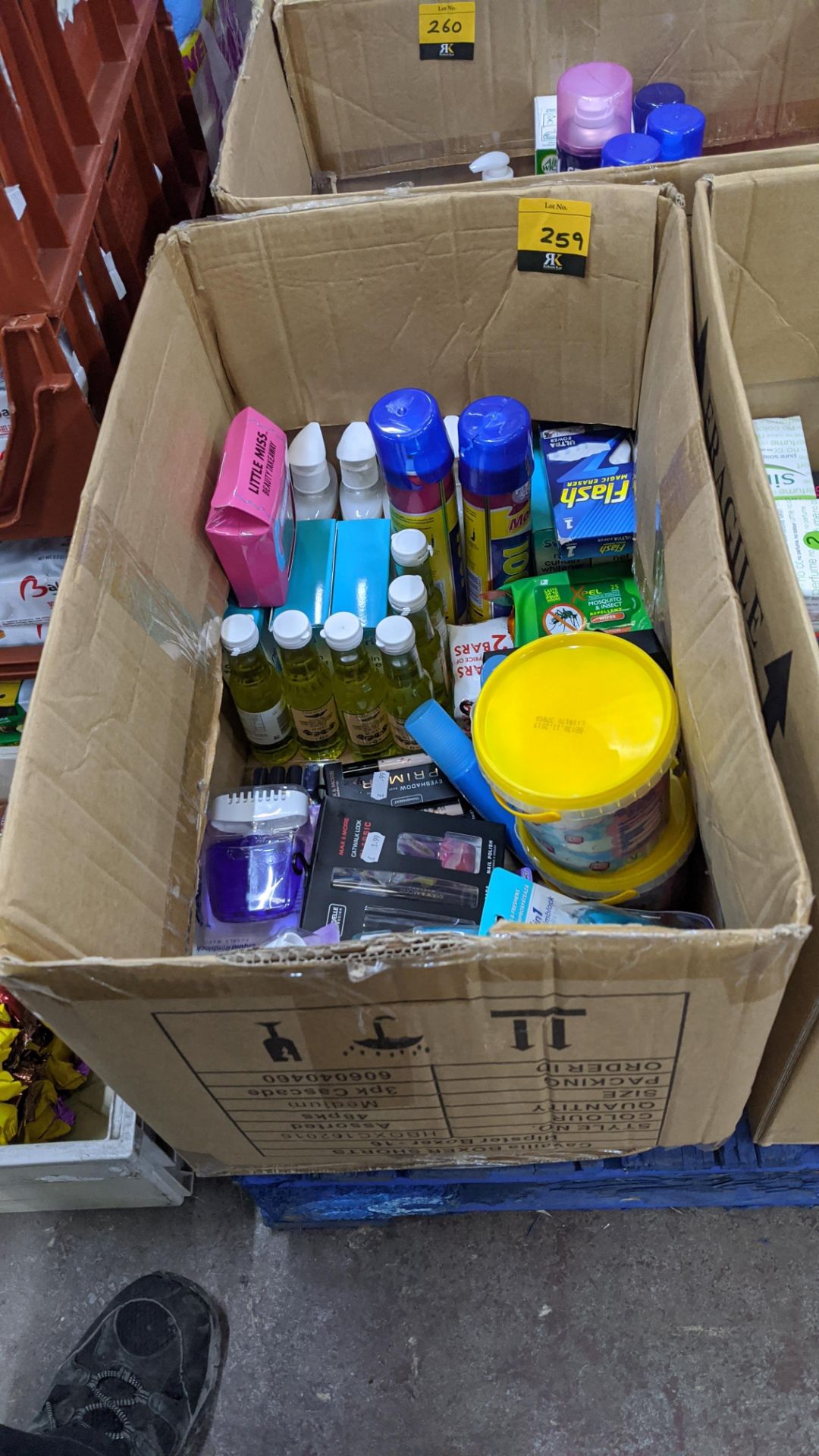 Box of assorted primarily toiletry related products. IMPORTANT – DO NOT BID BEFORE READING THE