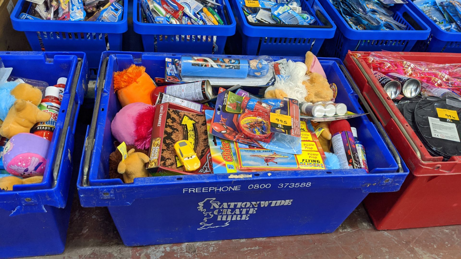 Contents of a crate of assorted children's toys, novelties & games - crate excluded . IMPORTANT – DO