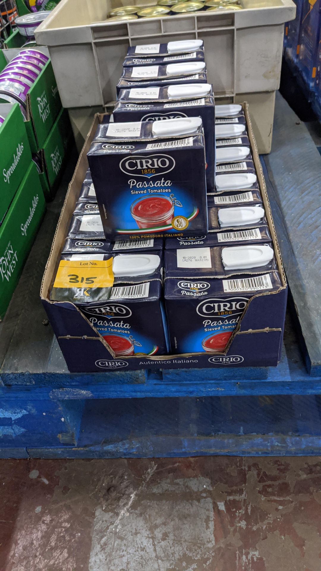 16 off cartons of Sirio passata. IMPORTANT – DO NOT BID BEFORE READING THE IMPORTANT INFORMATION