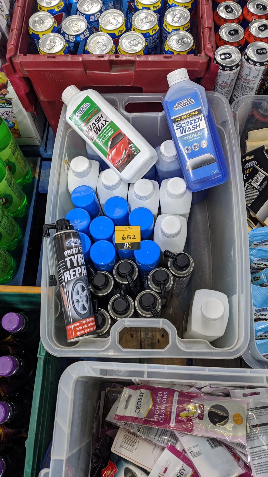 Contents of a crate of assorted car cleaning & other car related products - crate excluded.