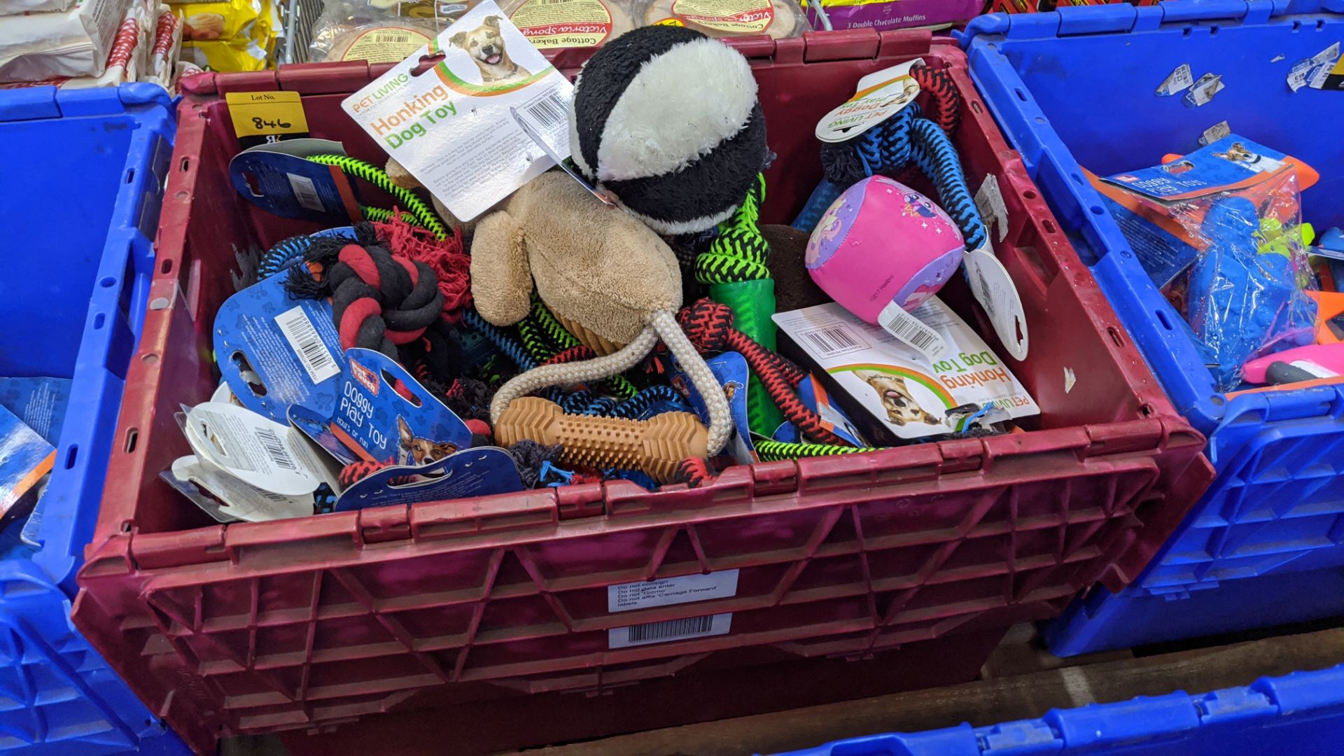 Contents of a crate of dog toys - crate excluded. IMPORTANT – DO NOT BID BEFORE READING THE