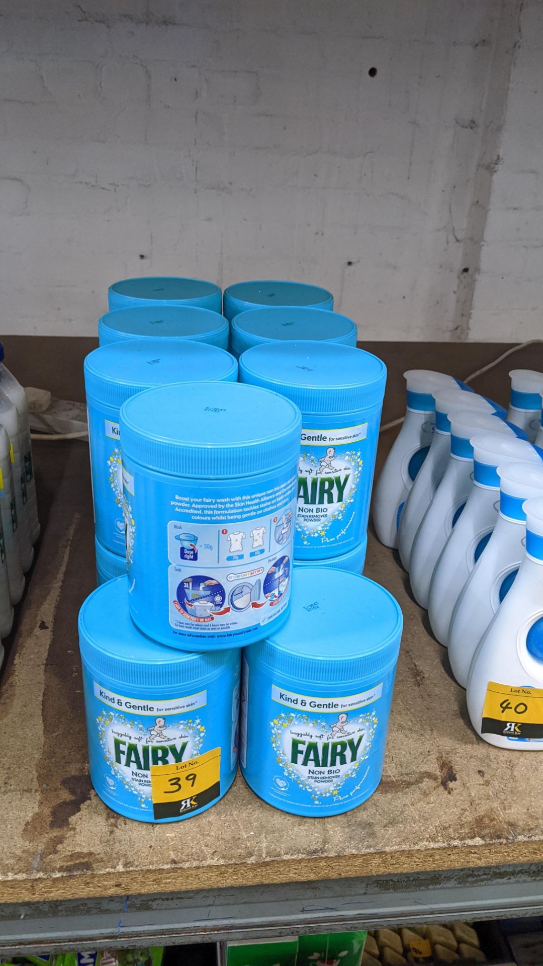 15 off 1kg tubs of Fairy Non Bio stain remover powder. IMPORTANT – DO NOT BID BEFORE READING THE - Image 2 of 2