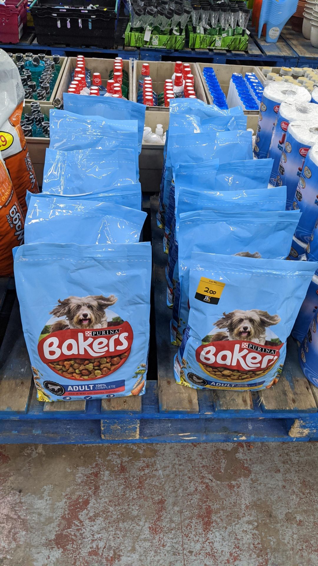 14 off 3kg sacks of Purina Bakers Adult dog food NB. Some of the bags have cuts in the top .