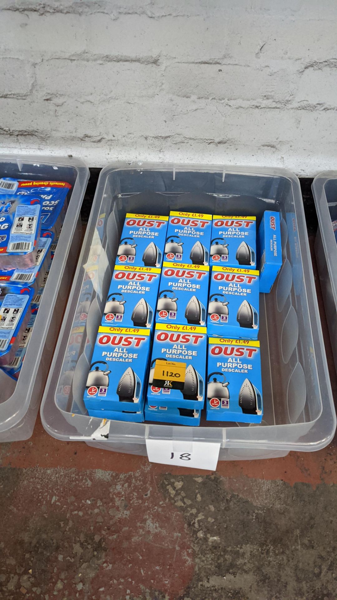 18 boxes of Oust All Purpose Descaler. IMPORTANT – DO NOT BID BEFORE READING THE IMPORTANT