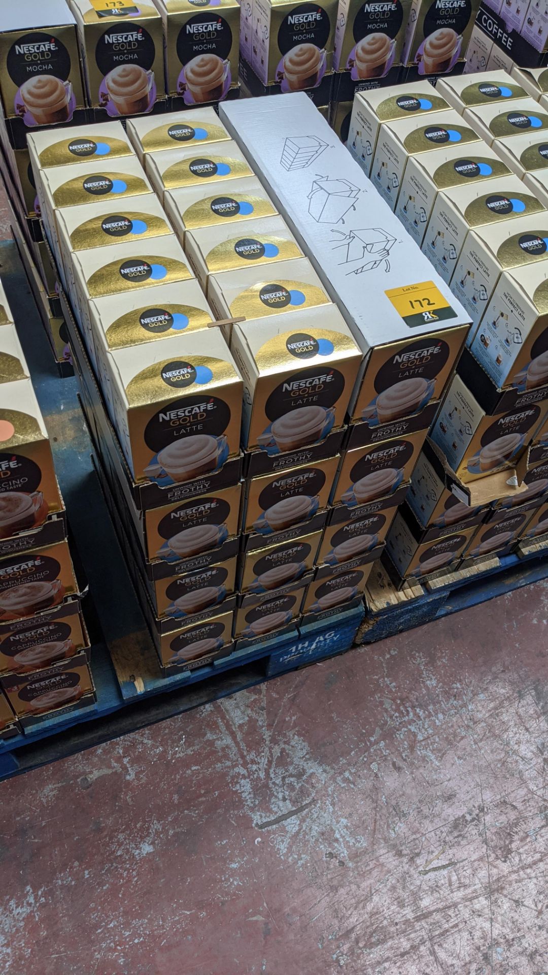 72 boxes of Nescafe Gold Latte Instant Coffee Drink - each box contains 8 off 22g sachets. IMPORTANT