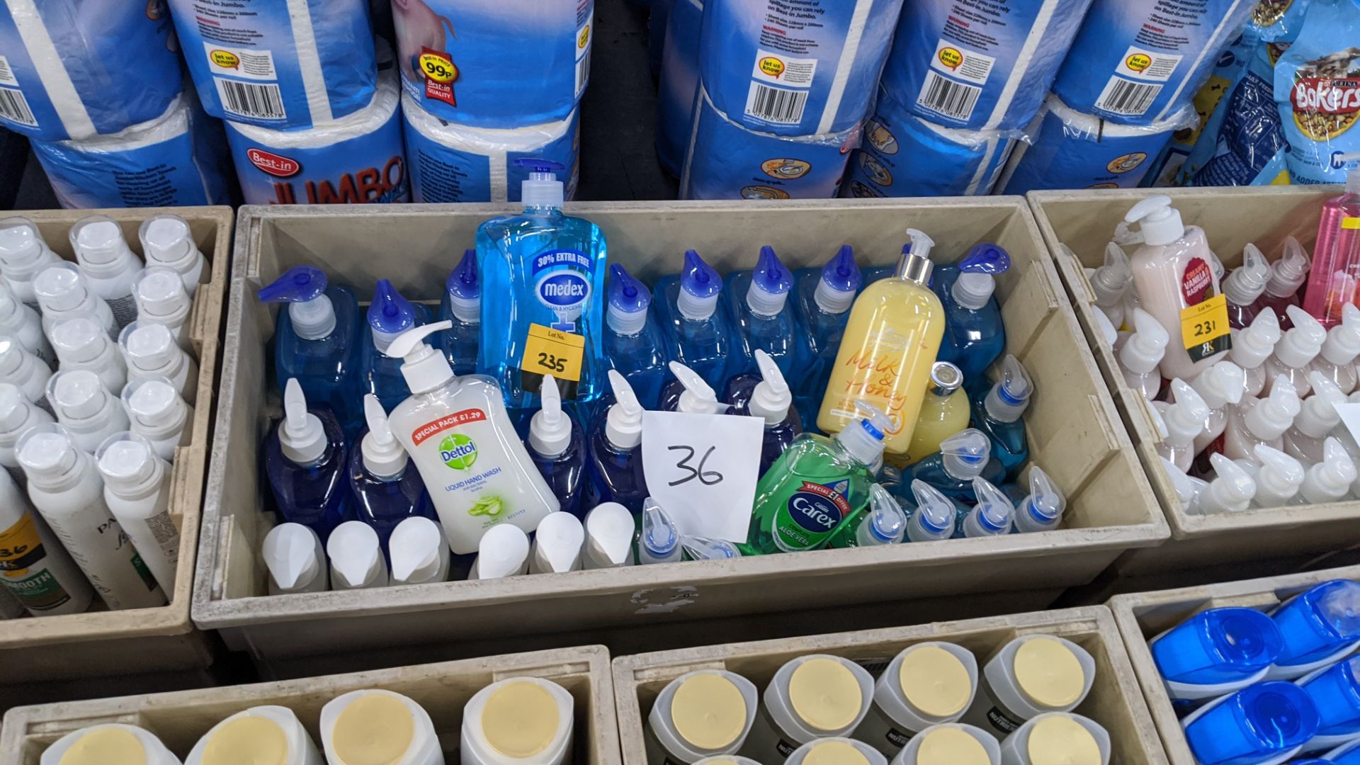 36 assorted bottles of assorted hand wash by Dettol, Carex & others. IMPORTANT – DO NOT BID BEFORE