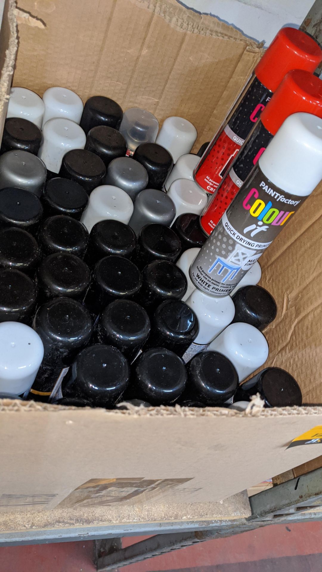 Box of assorted cans of spray paint. IMPORTANT – DO NOT BID BEFORE READING THE IMPORTANT INFORMATION - Image 2 of 3